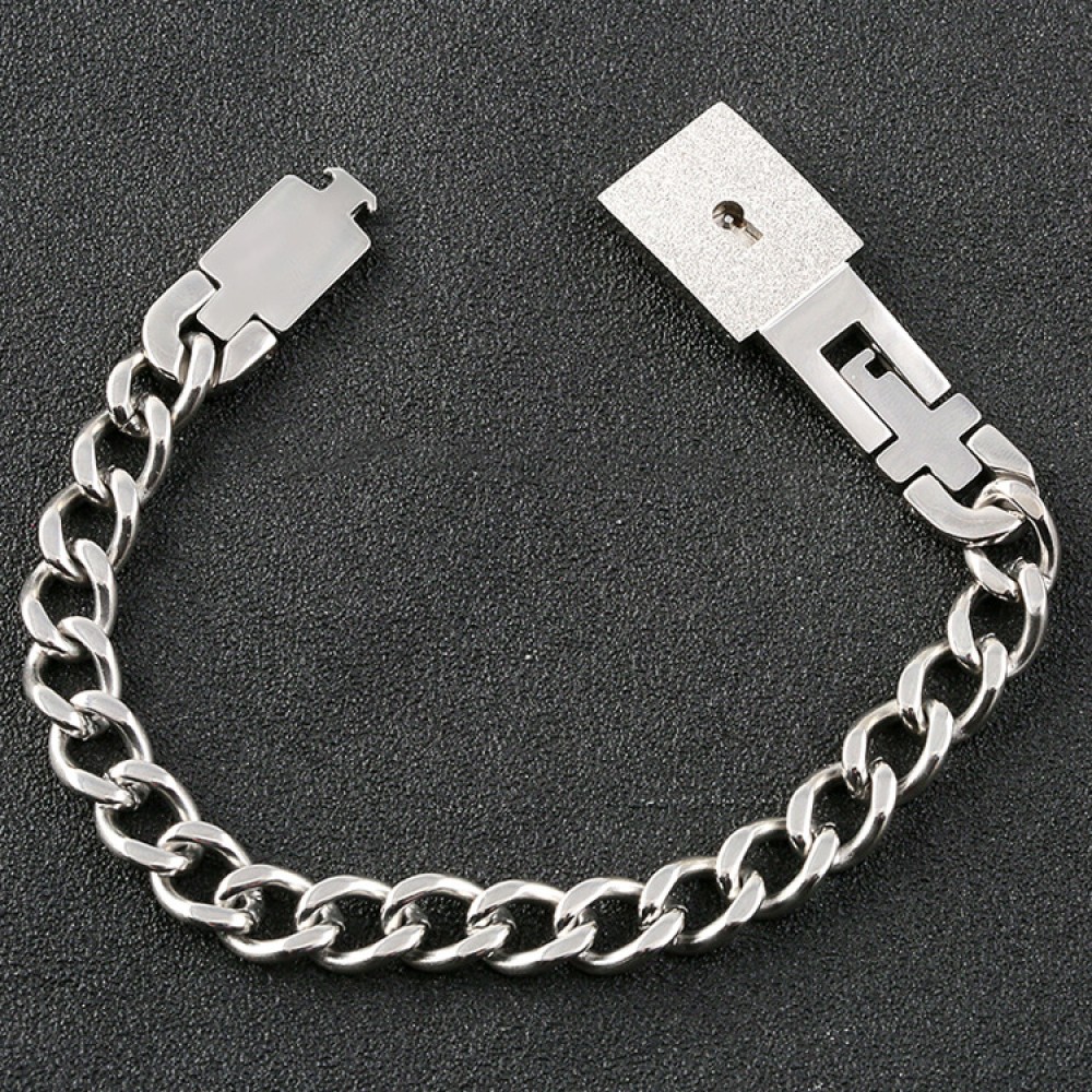 Steel Silver Lock and Key Bracelet Couples, Packaging Type: POLYTHENE