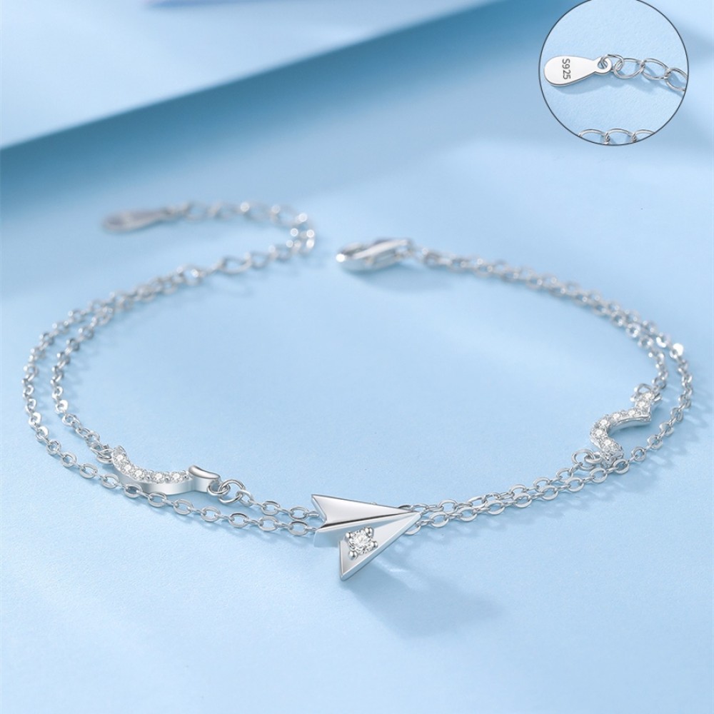 Fall In Love Matching Paper Airplane Bracelets For Couples