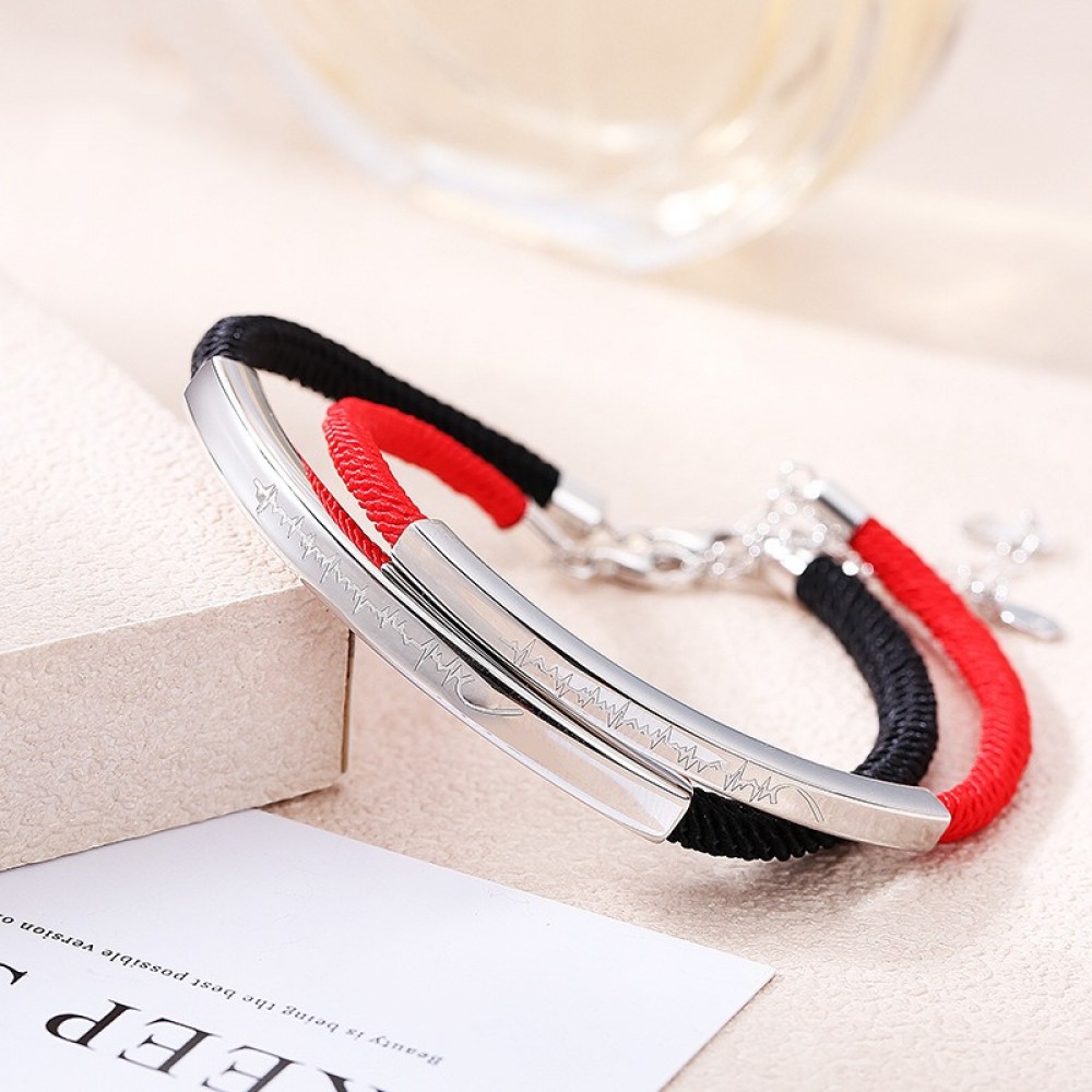 Personalized Custom Couples Bracelets His and Hers Bracelets Black Sta –  LinnaLove