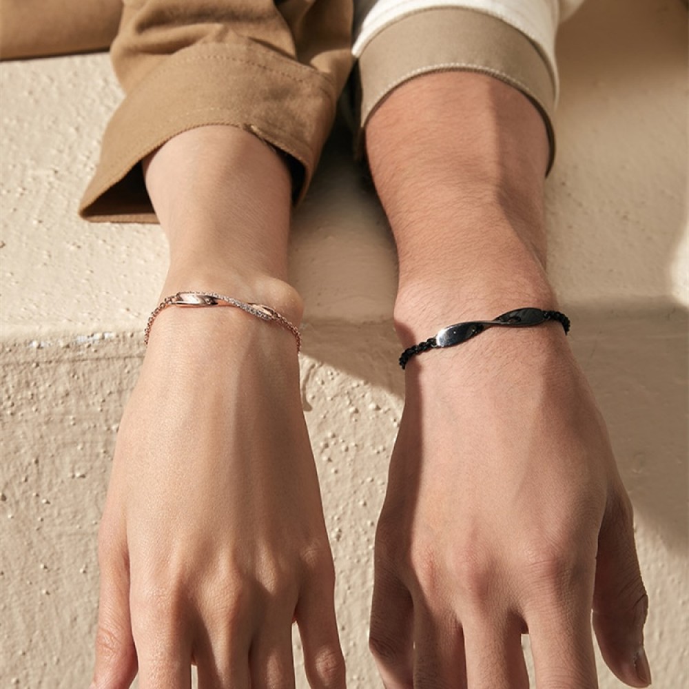 Yesbay 1Pc Key Lock Heart Charm Pendant Couple Bracelet Chain Bangle  Jewelry-Black - Walmart.com