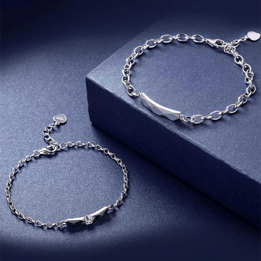 Paired Magnetic Couple Bracelets-Custom Text/Symbol Engraved Bracelet-Magnetic  Couple Bracelet-Adjustable Bracelets-Lover/Couple
