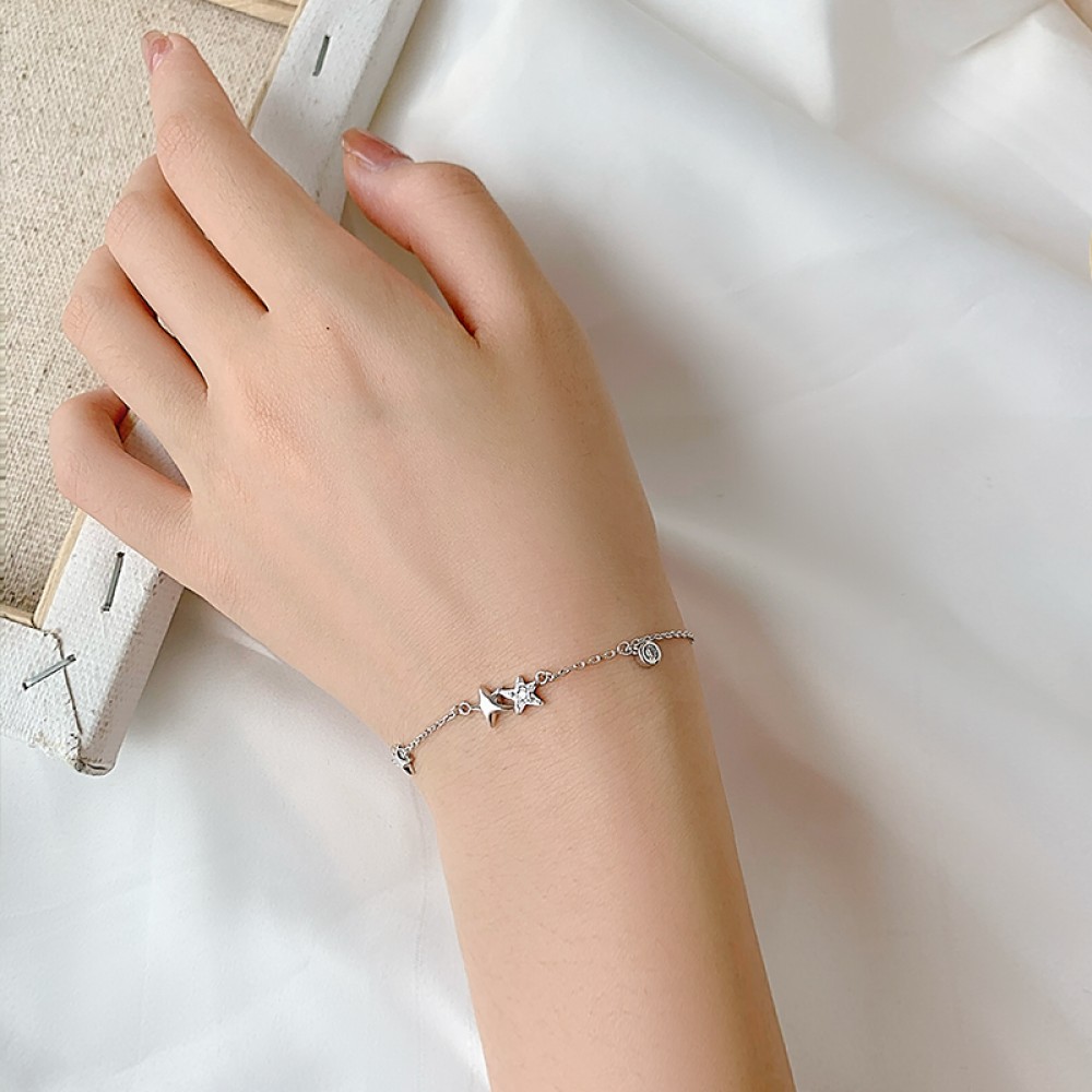 925 Sterling Silver Womens Stylish Chain Link wedding charms cute Bracelet  | eBay