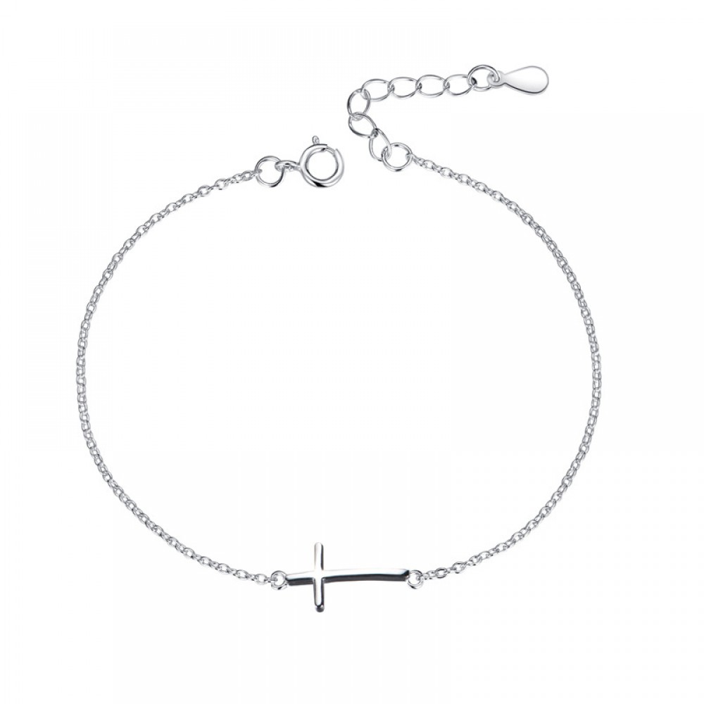 Treasure Faith™ - Rolo Chain Bracelet with Cross Charm