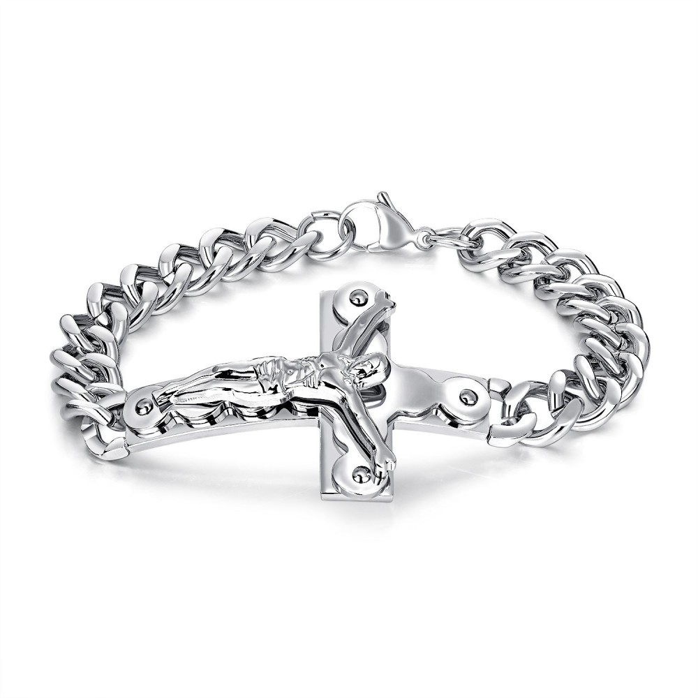 Buy Sterling Silver Cross Charm Bracelet.mens Gift.unisex Cross Bracelet  Online in India - Etsy