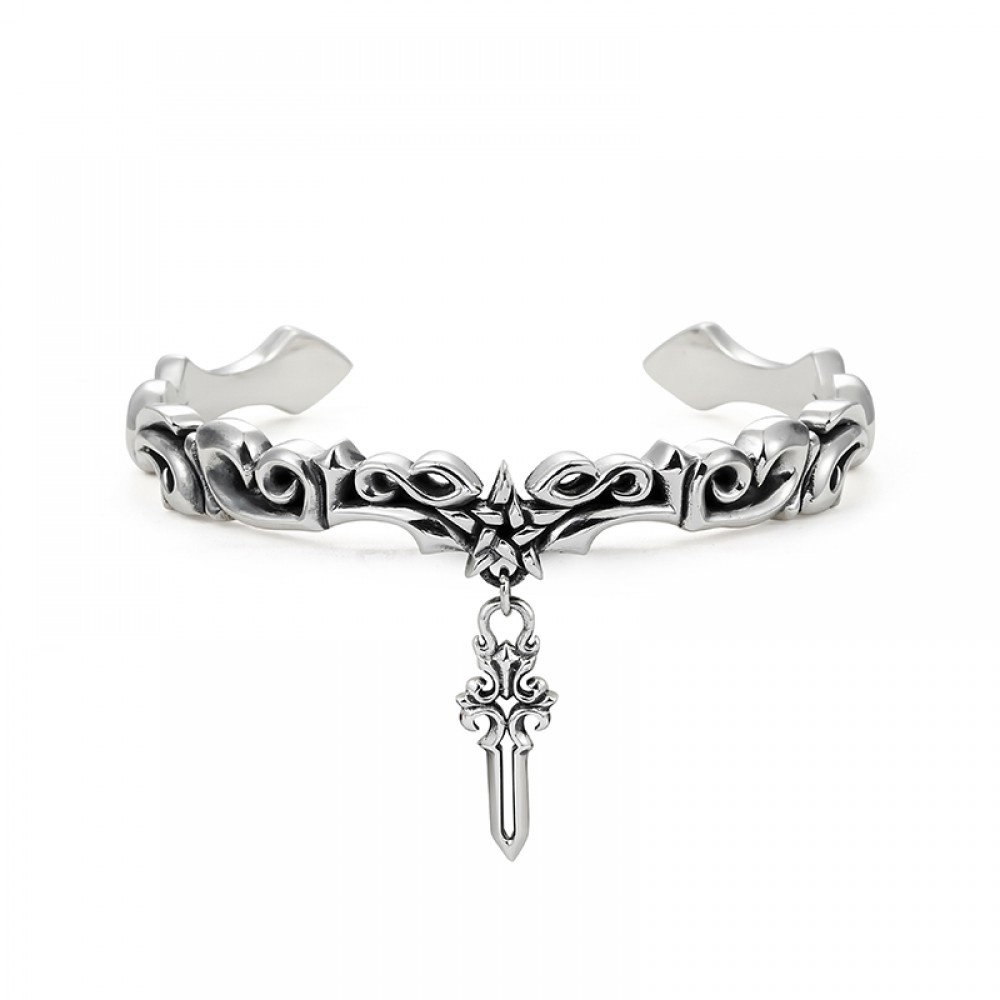 Knight Silver Mens Bracelet