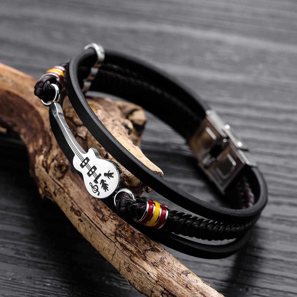 Men's Engravable Leather Bracelet