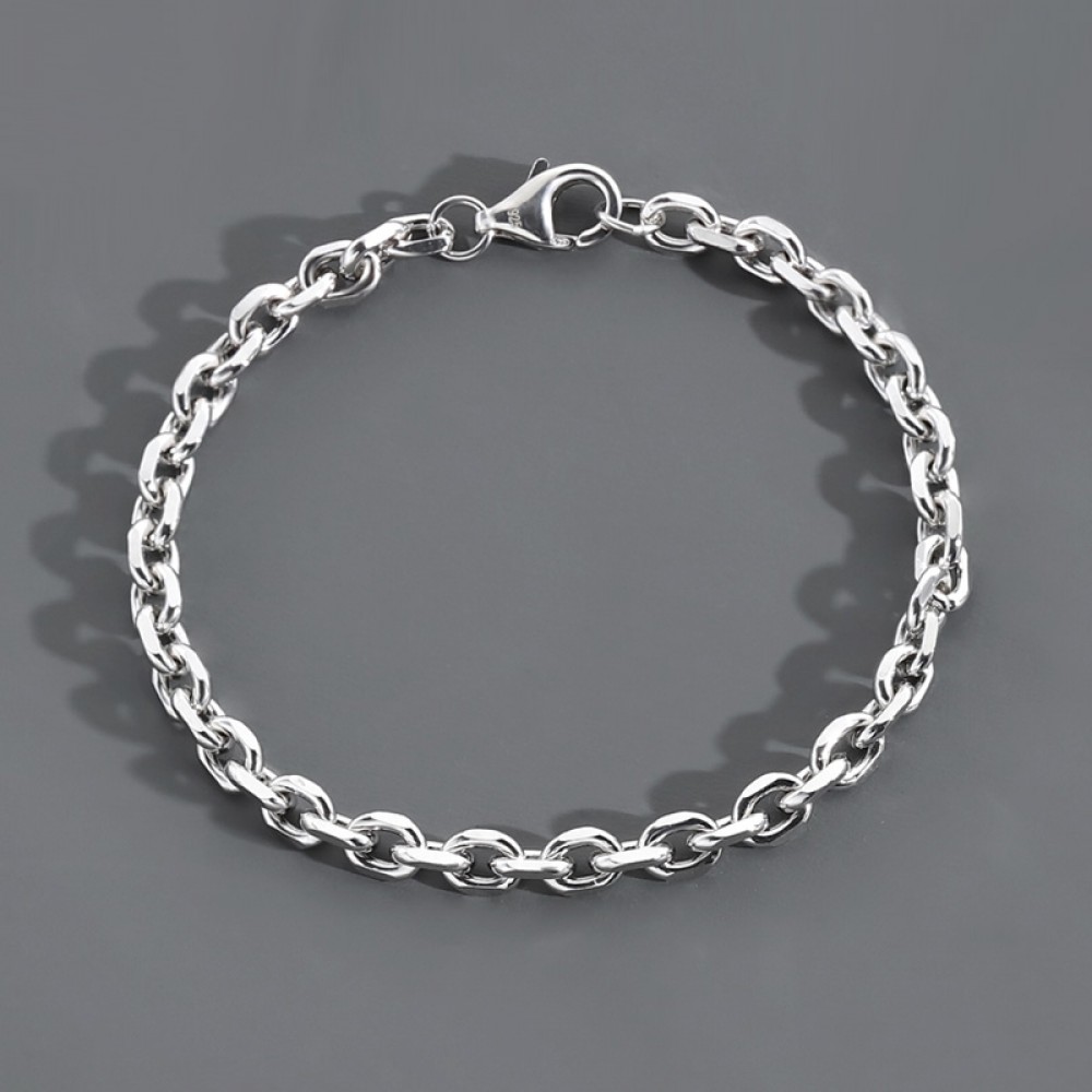 Unique Cable Chain Bracelet For Men In Sterling Silver