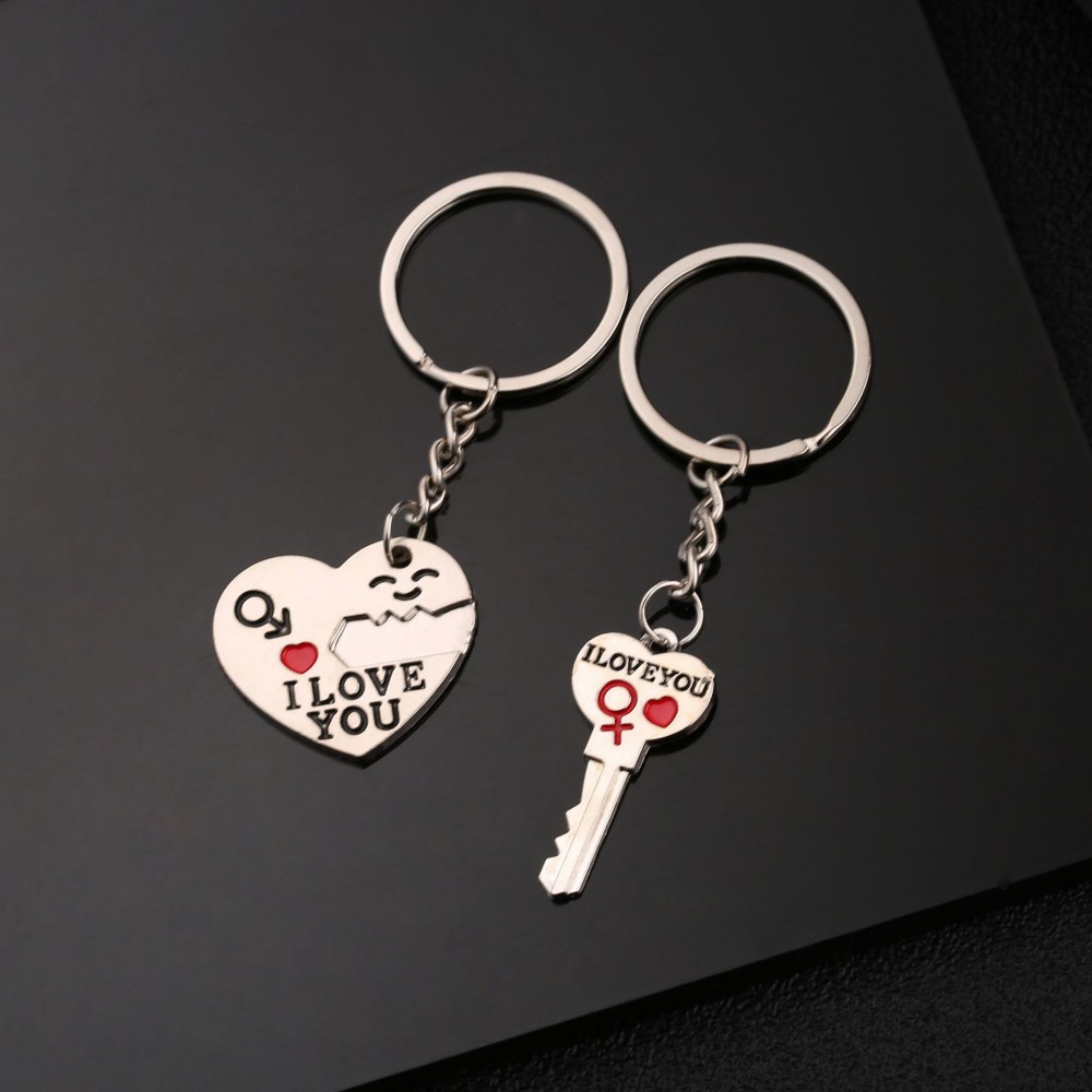 I Love You Matching Couple Keychains In Zinc Alloy