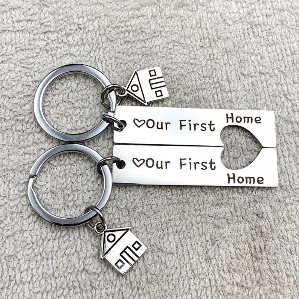 Heart Keychains,half Heart Boyfriend And Girlfriend Stuff, Stainless Steel Couples  Stuff For First Home Gifts Funny Housewarming New Home Gift Idea