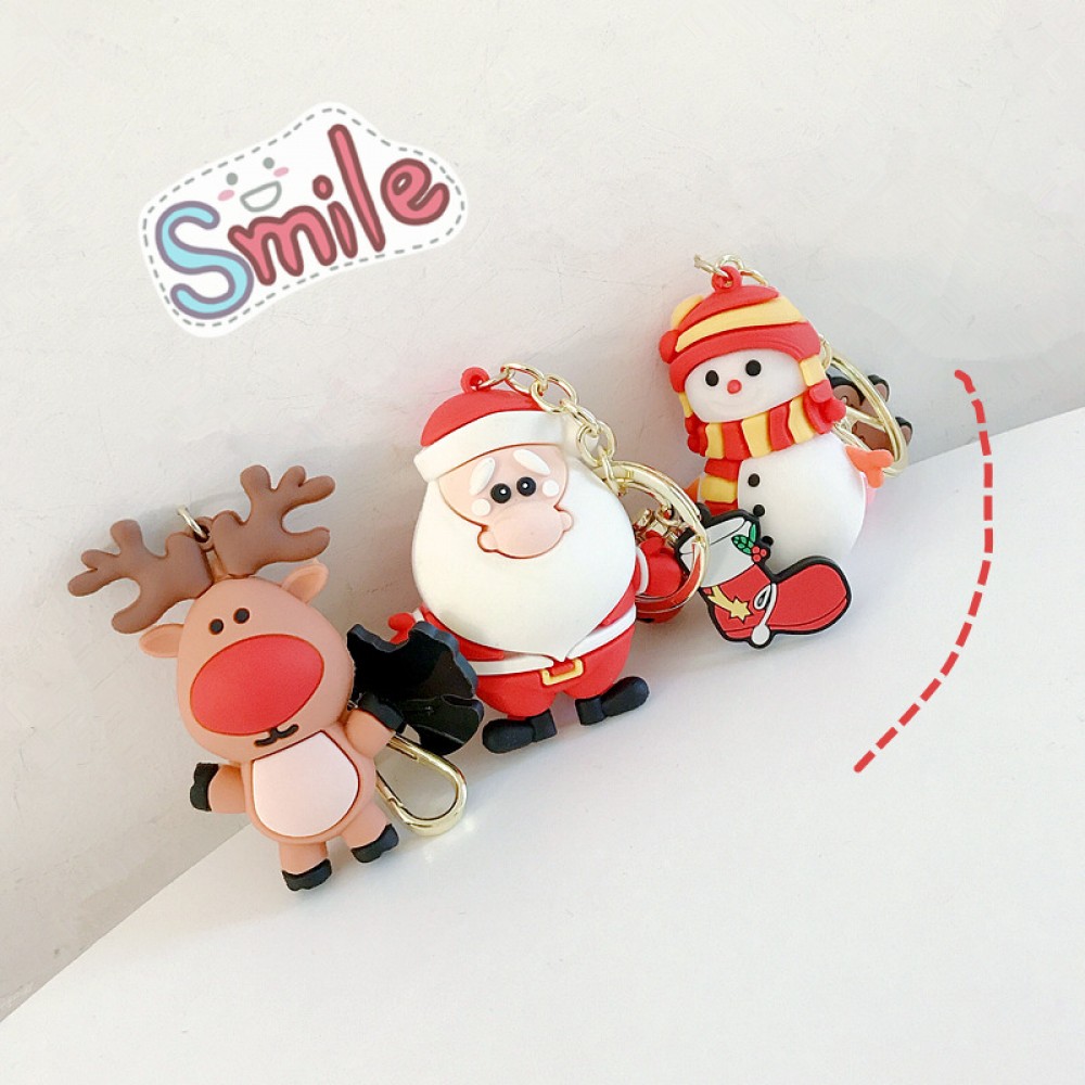 Cute Silicone Christmas Keychains For Couples 