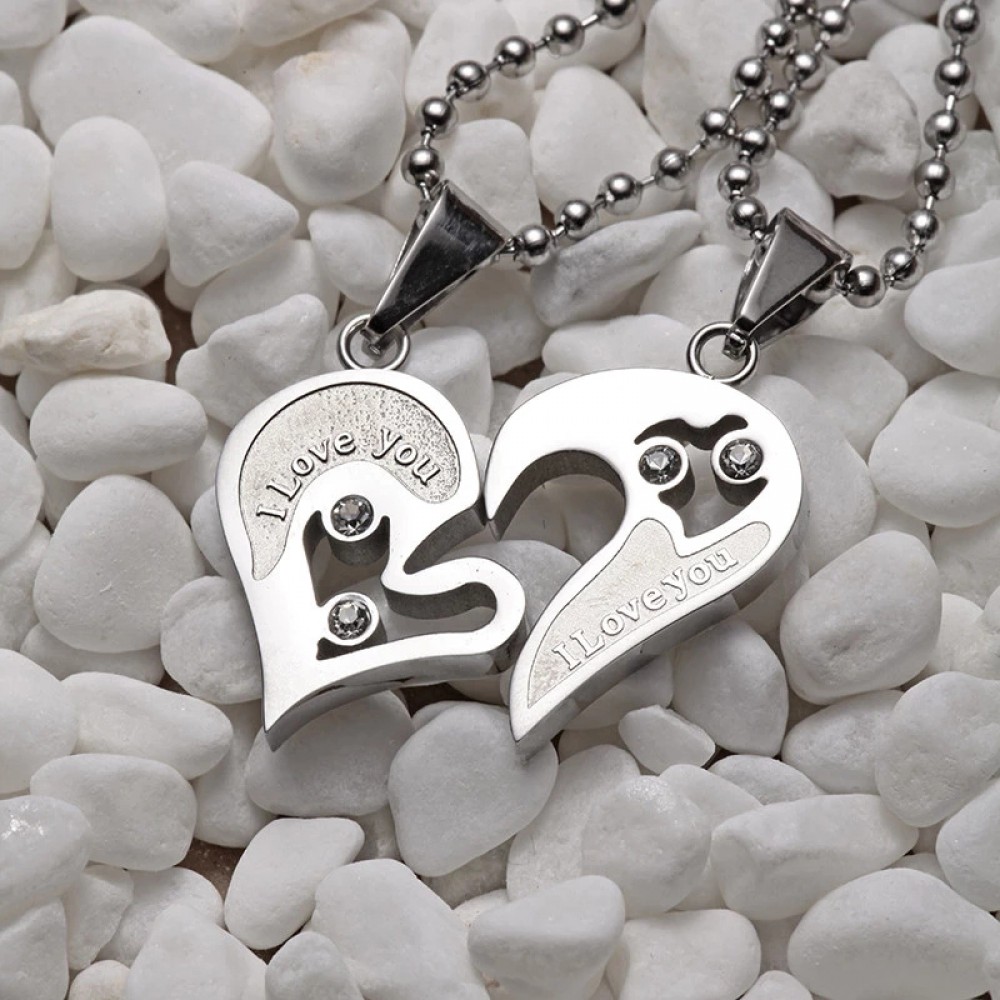 Unique Love You To The Moon And Back Matching Astronaut Necklaces For  Couples In Sterling Silver