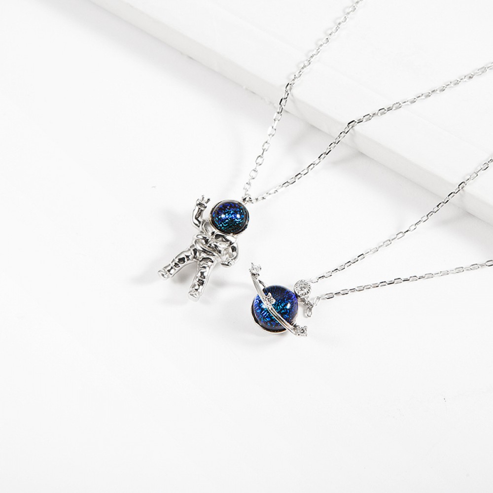 Space Galaxy Best Friends or Couples Necklaces