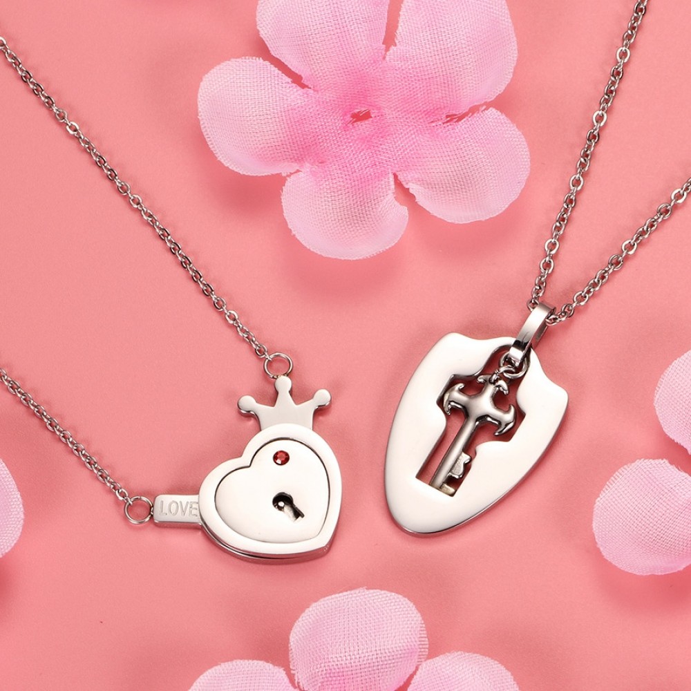 lock and key couple necklaces