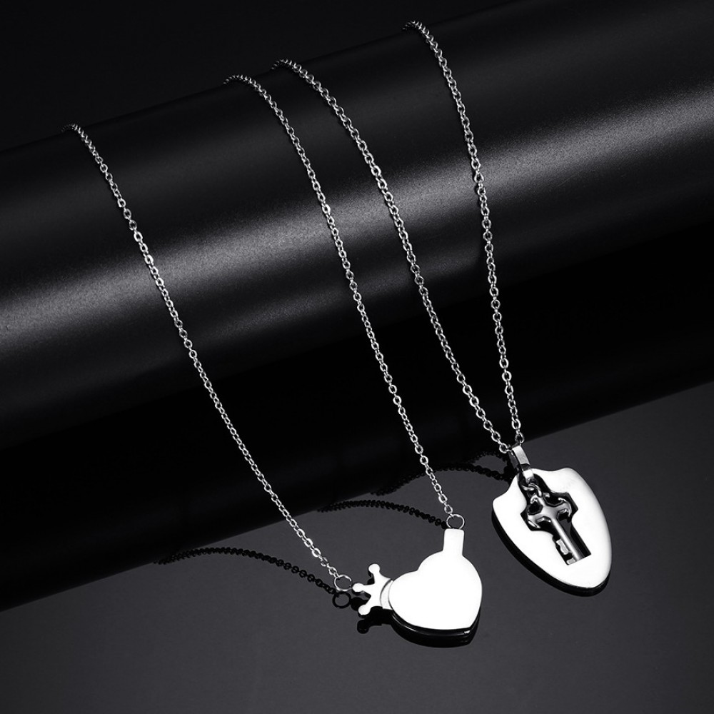 lock and key necklace set for couples