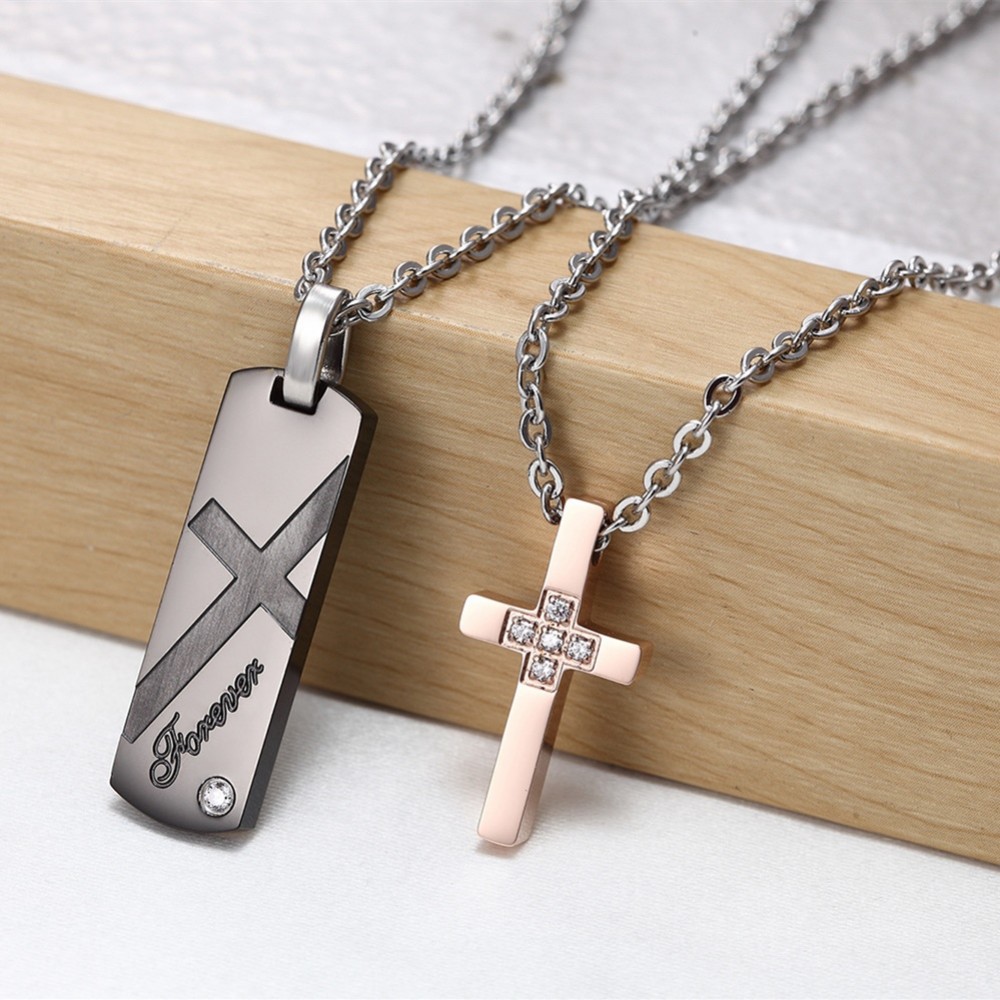Matching Black Open Cross Pendant, Couple Tungsten Carbide Black Cross  Necklace for Men and Women, Religious Jewelry Gift for Friends - Black /  Silver Colors [TP-1643] - $119.00 : iDream Jewelry