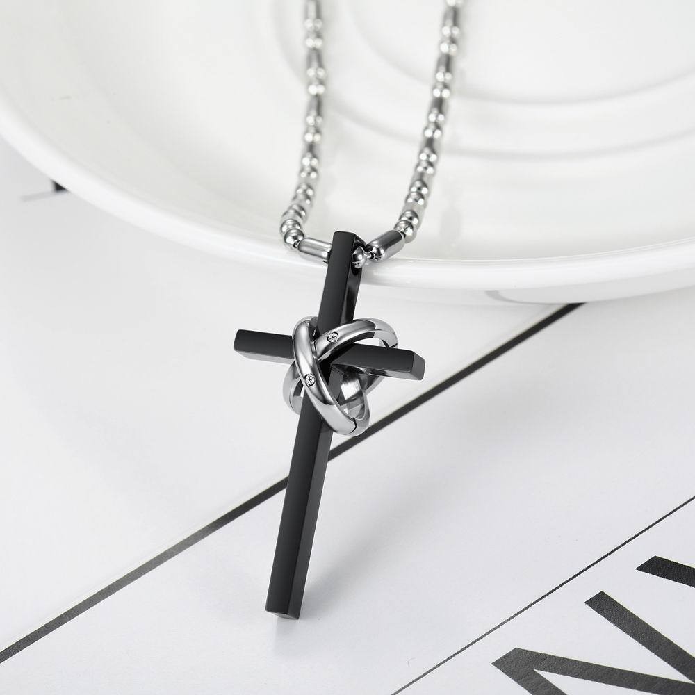 Cross Necklace Rose Stainless Steel Flower Ladies Cross Pendant Necklace  Men′ S Trend Matching - China Cuban Chain and Jewelry price |  Made-in-China.com