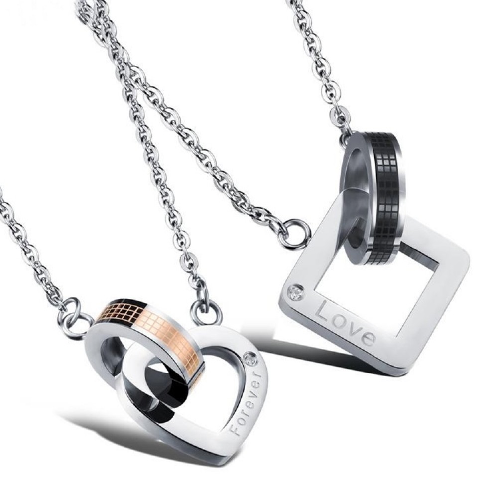 Necklace Titanium Couple Necklace Necklace Stainless Steel Forever Love 
