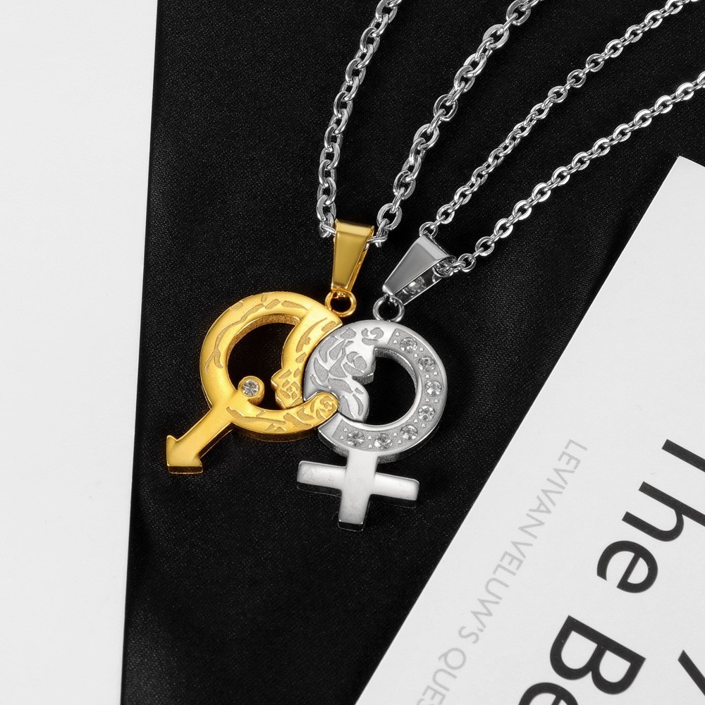Couple Cross Necklace Set His Hers Stainless Steel Pendant Necklace for  Womens Mens (Black) | Amazon.com
