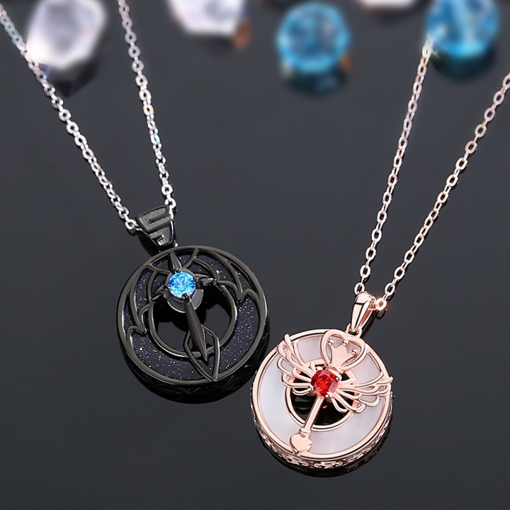 Anime Cartoon Hello Kittys Cute Sweet Necklace Crystal Pendant Necklace  Best Friends Matching Clavicle Chain Necklaces for Girls