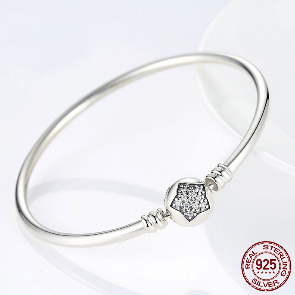 DIY Five-pointed Star 925 Sterling Silver Bracelet for Women