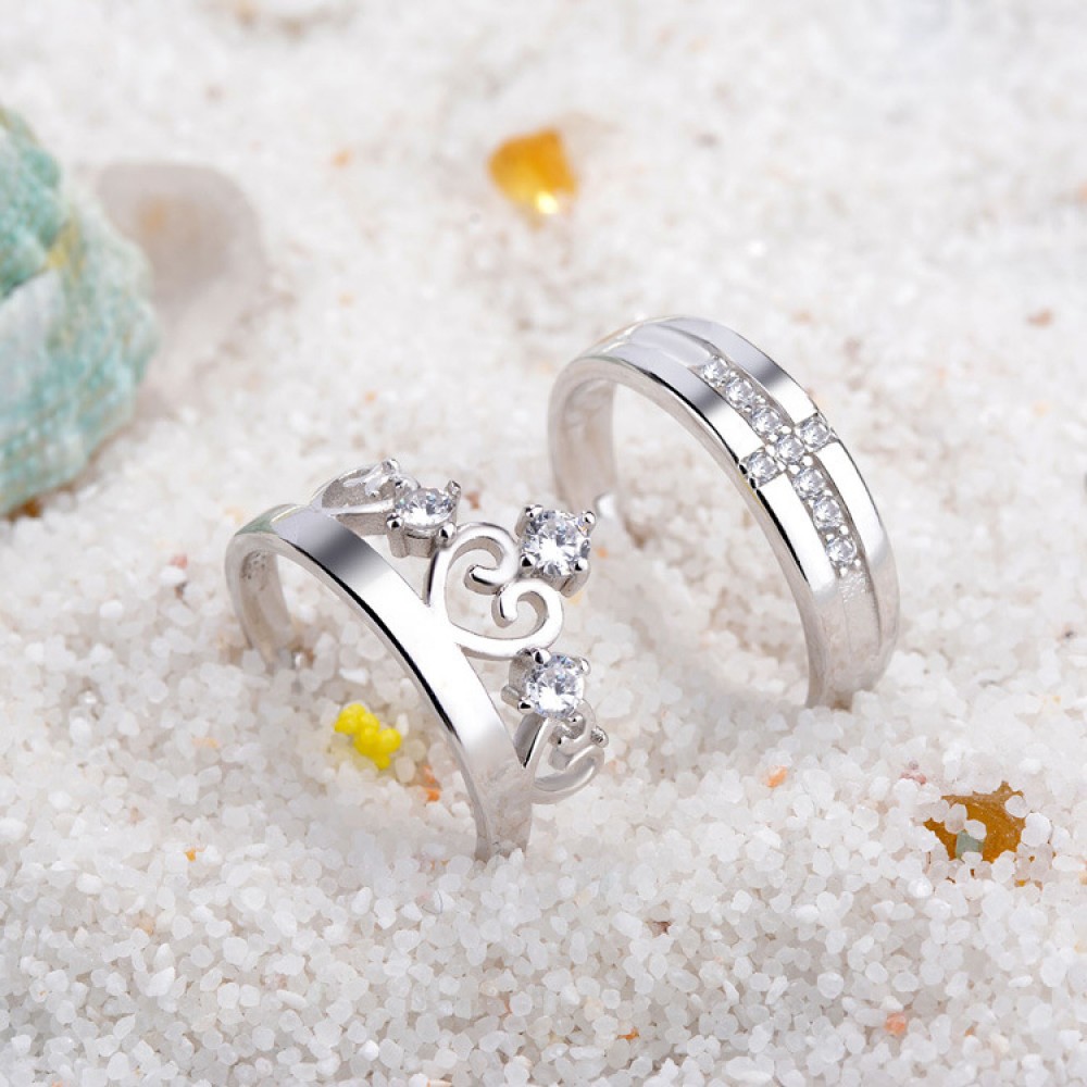Heart Shape cut Diamond Rings in 925 silver, gold - Shopneez Jewelry
