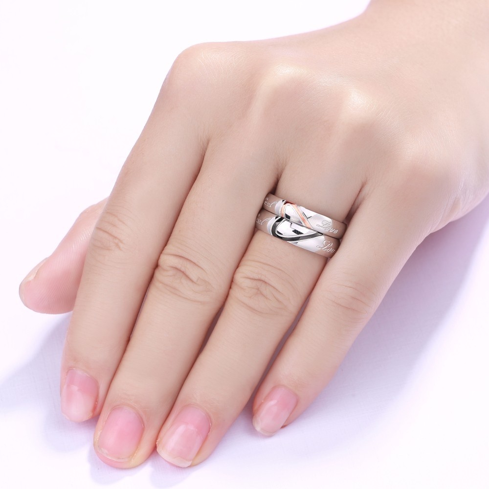 fcity.in - Adjustable Silver Heart Couple Rings For Lovers In Silver  Valentine
