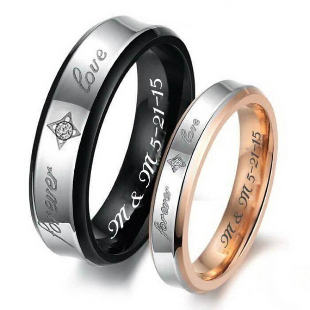 Silver Plated Cubic Zirconia Love Couples Finger Rings|Kollam Supreme