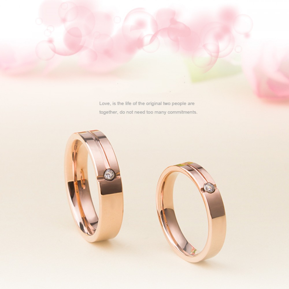 Daesar 18K Rose Gold Rings for Women and Men Matching Engagement Rings for  Couples Engraved 52 0.05ct Diamond Rings for Women and Men Rose Gold Rings  Women Size 5 & Men Size