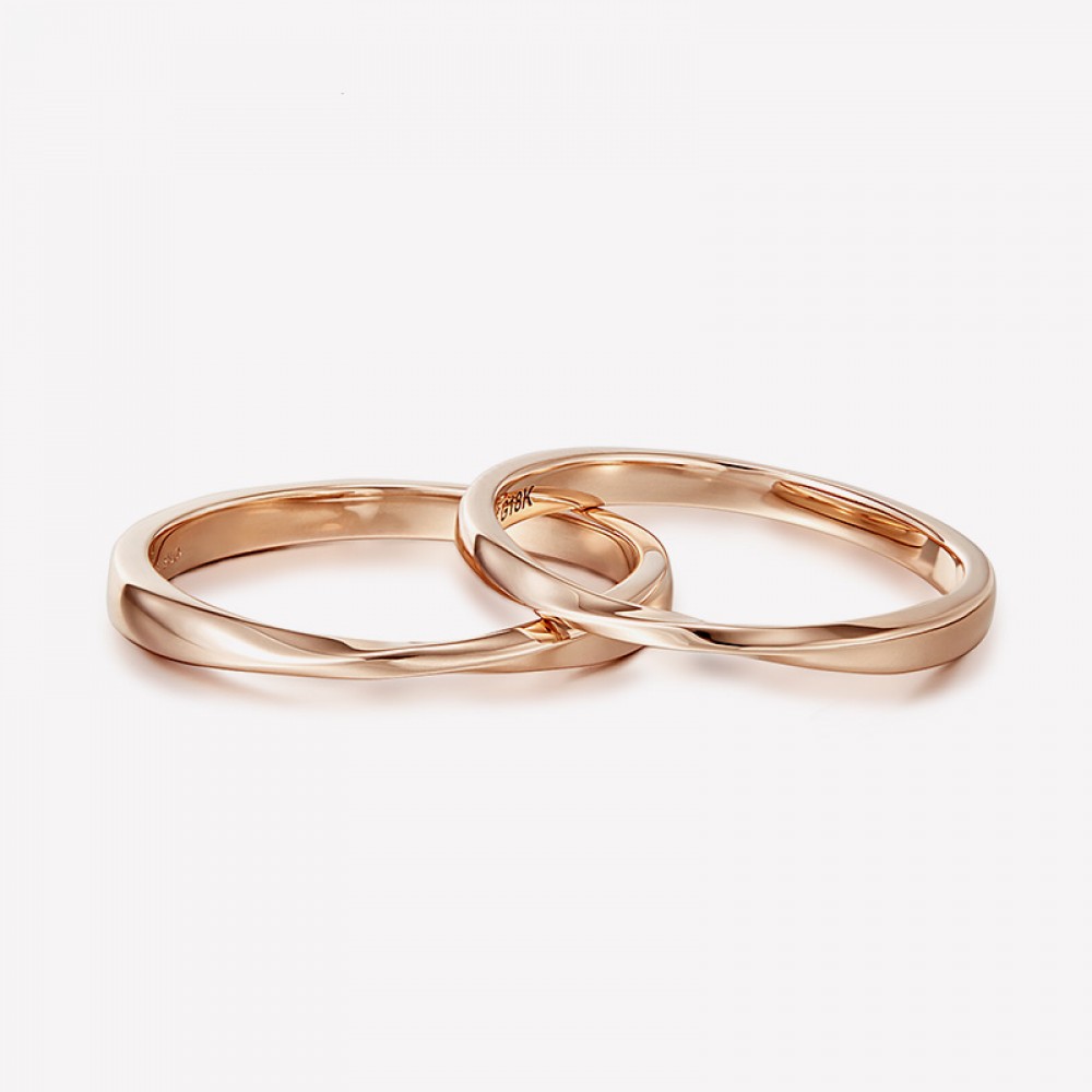 Platinum & Rose Gold Couple Rings with Solitaires JL PT 901 – Jewelove.US