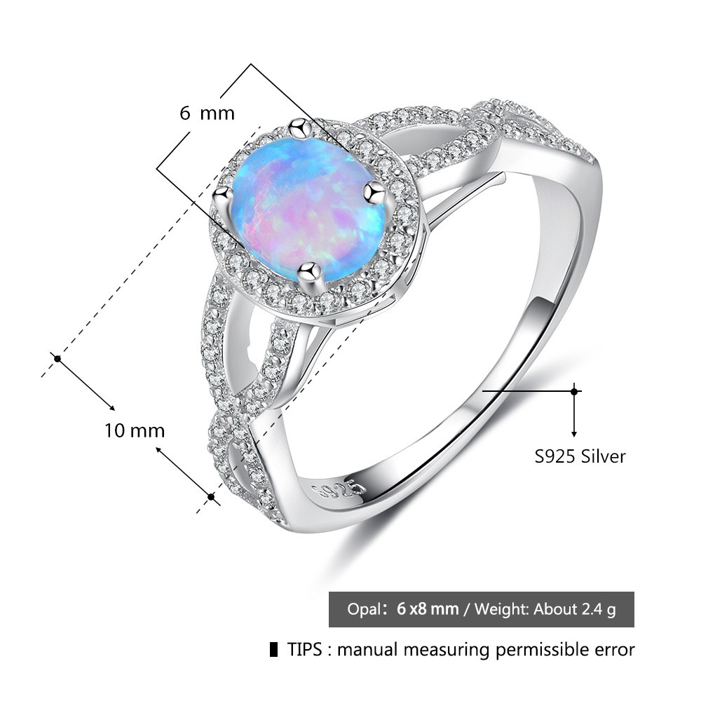 Infinity CZ with Oval Shape White Opal .925 Sterling Silver Ring Sizes 5-11