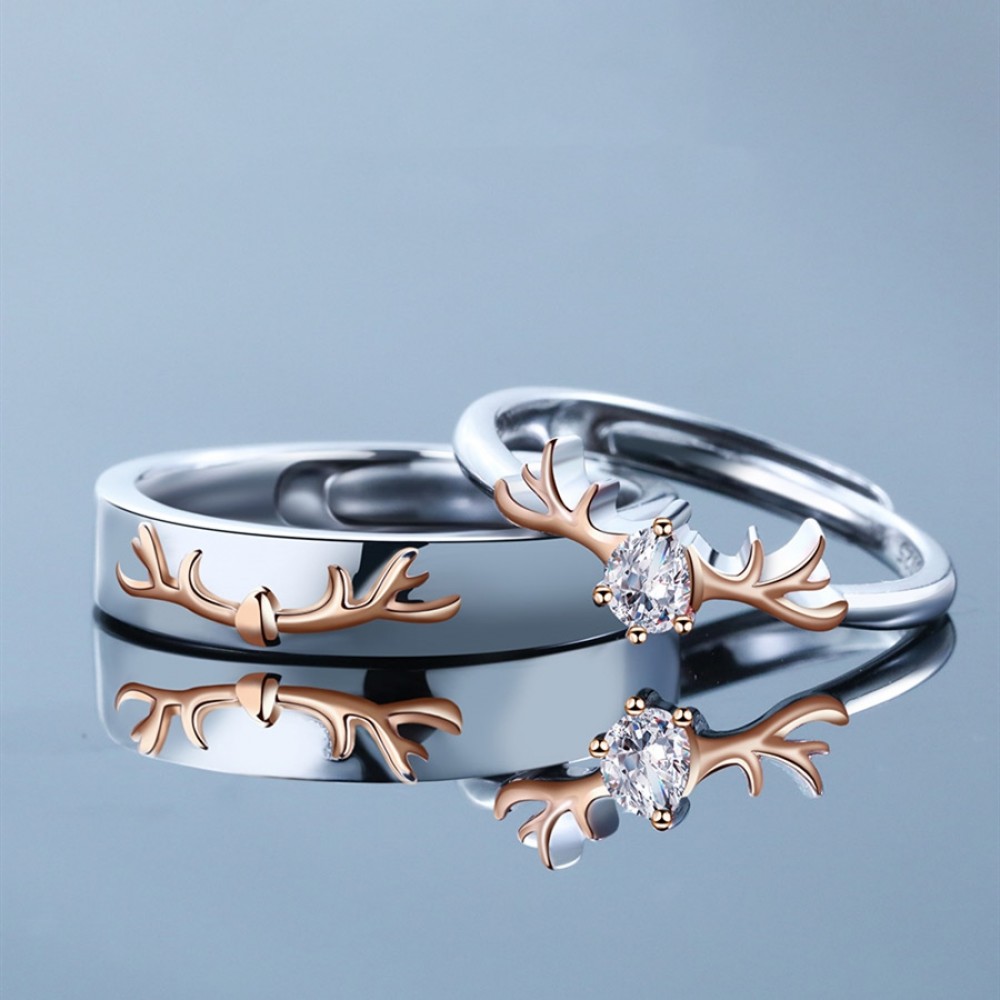Simple Sterling Silver Matching Couple Rings Set – Findurings