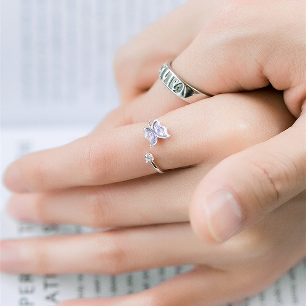 Jewellery Rings Wedding & Engagement Promise Rings Butterfly and Heart Styles Couple Rings 