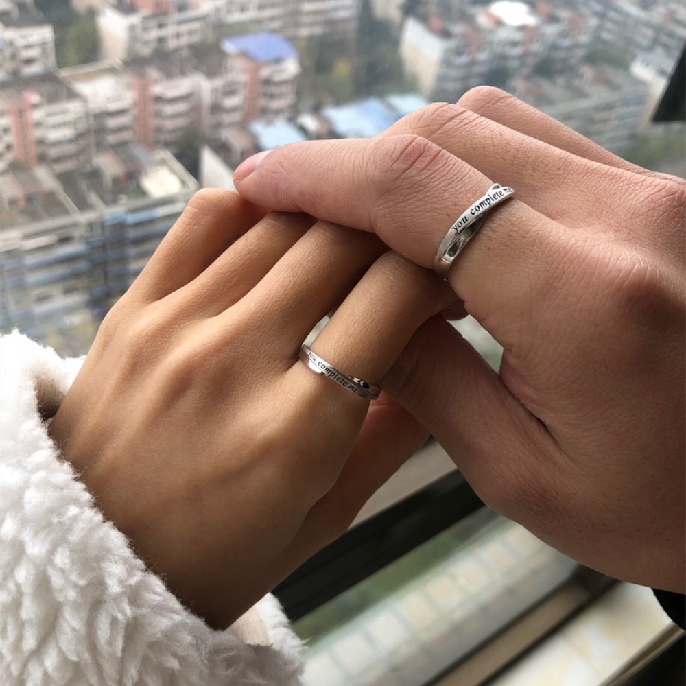 Set of Two Rings Meissa Couple Rings 925 Sterling Silver Dainty Twist Couple Bandsfor Men and WomenSize Adjustable Handmade Promise Rings 