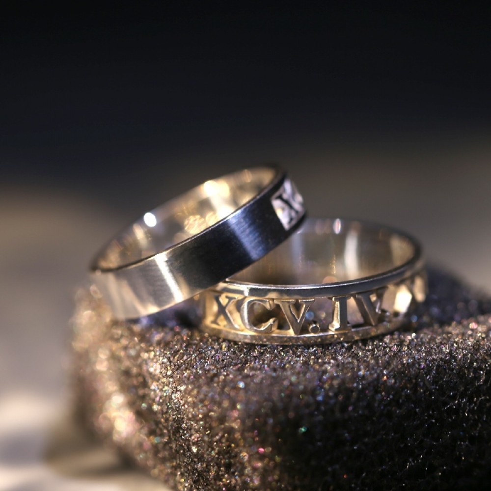 Couple Name Ring Sterling Silver
