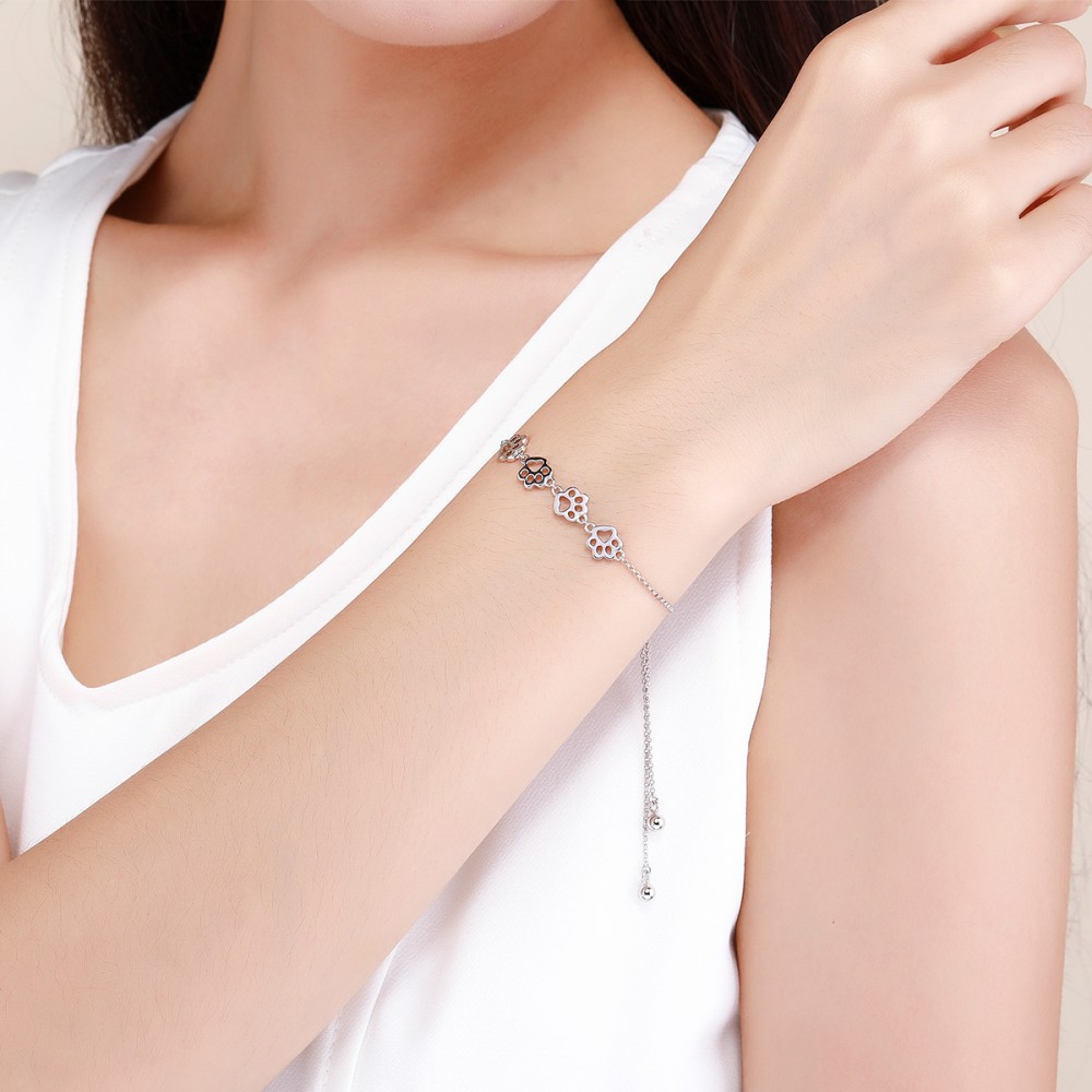 Beautiful Trending German Silver Flower Design Size Adjustable Bracelet for  Women and Girls