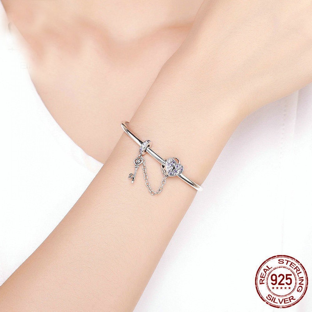 2pcs/set Couple Lovers Jewelry Love Heart Lock Bracelet Stainless Steel Bracelets  Bangles Key Pendant Necklace Jewelry Gift - Bracelets - AliExpress