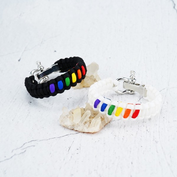 Personalized Rainbow Bracelets For Couples In Rope