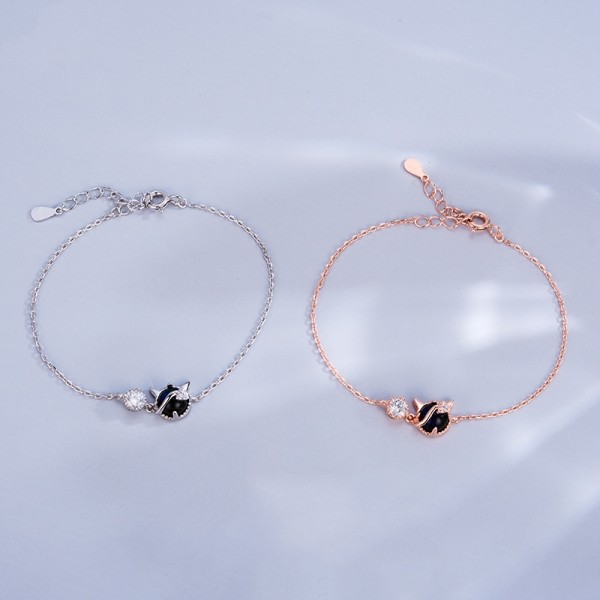 Personalized Little Devil Matching Bracelets For Couples In Sterling Silver