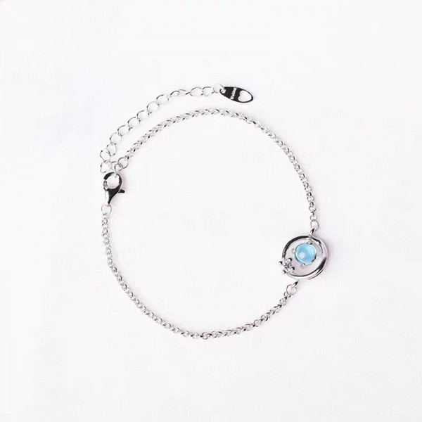 Cute Dream Planet Charm Bracelet For Womens In Sterling Silver