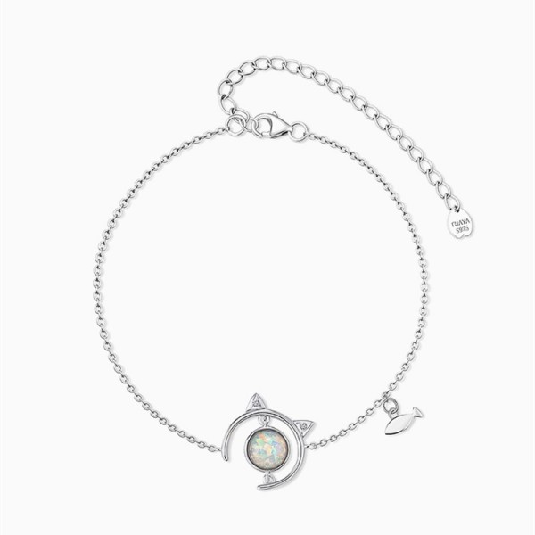 Unique Cat Opal Bracelet For Womens In Sterling Silver