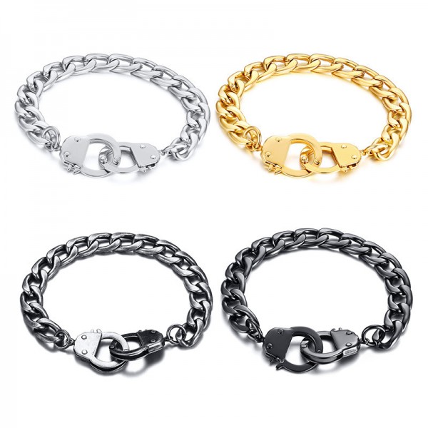Unique Handcuffs Chain Bracelet For Men In Titanium