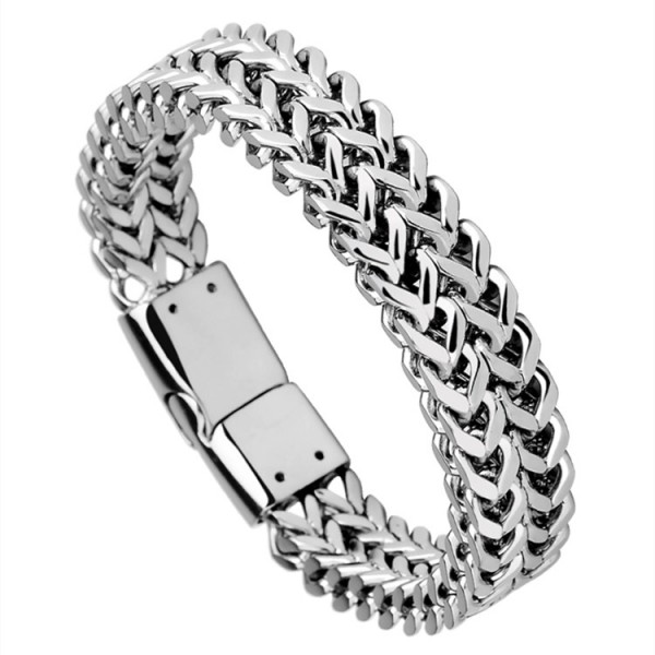 Personalized Double Chain Bracelet For Men In Titanium