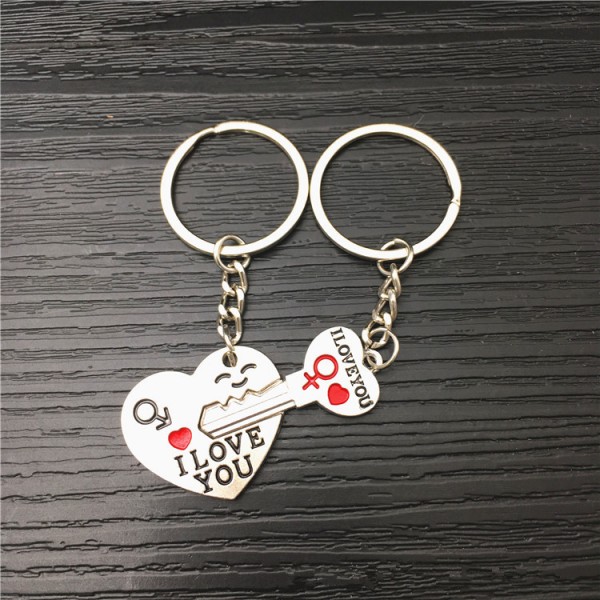 I Love You Matching Couple Keychains In Zinc Alloy