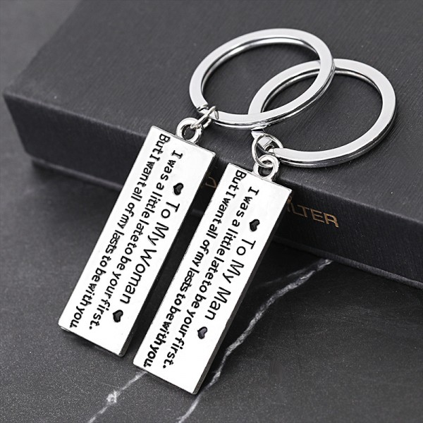 To My Man And To My Women Couple Keychains In Zinc Alloy