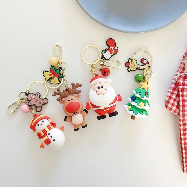 Cute Silicone Christmas Keychains For Couples