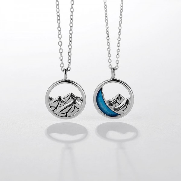 Engravable Mountain Of Love Necklace For Couples In Sterling Silver