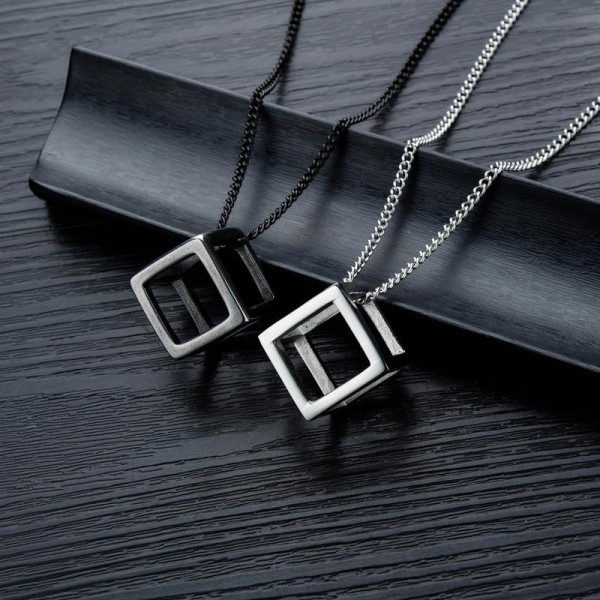 Personalized Rubik's Cube Necklaces For Couples In Titanium
