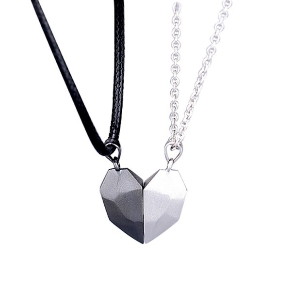 Engravable Matching Heart Necklaces For Couples In Sterling Silver