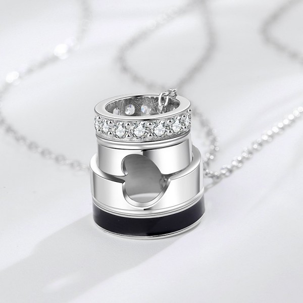 Matching Heart Ring Necklaces For Couples In Sterling Silver
