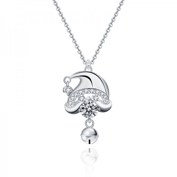 The New Style Santa Claus Created Moissanite Pendant Necklace with Sterling Silver Chain for Women